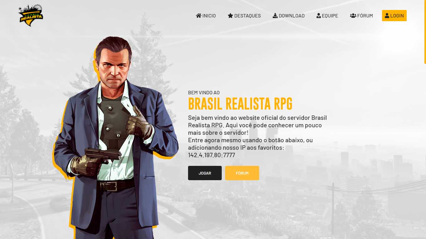 Website feito para o servidor Brasil Realista RPG